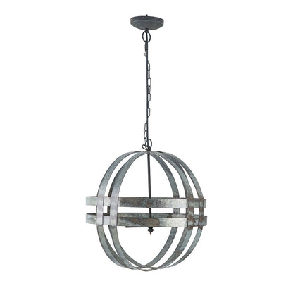 Lámpara colgante galvanizada de 4 luces con cadena ajustable para cocina (bombilla no incluida), color gris