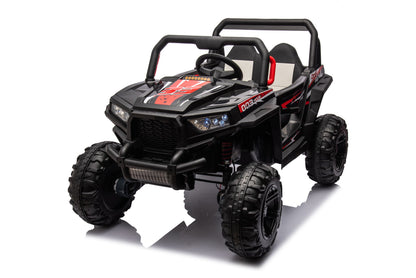 12V7A*1 30W*4 Four-Wheel Drive Seat One Button Start, Forward And Backward, High And Low Speed, Music, Front Light, Power Display, Two Doors Can Open, 2.4G R / C, Seat Belt Four Wheel Absorber