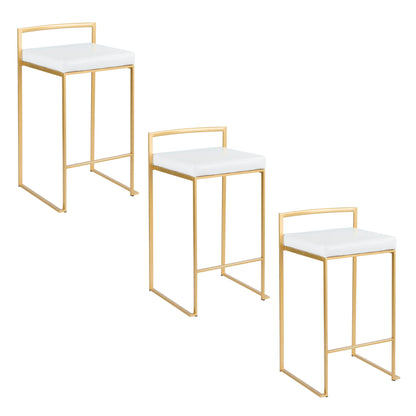 Taburete de bar Fuji de diseño contemporáneo y glamuroso (juego de 2)