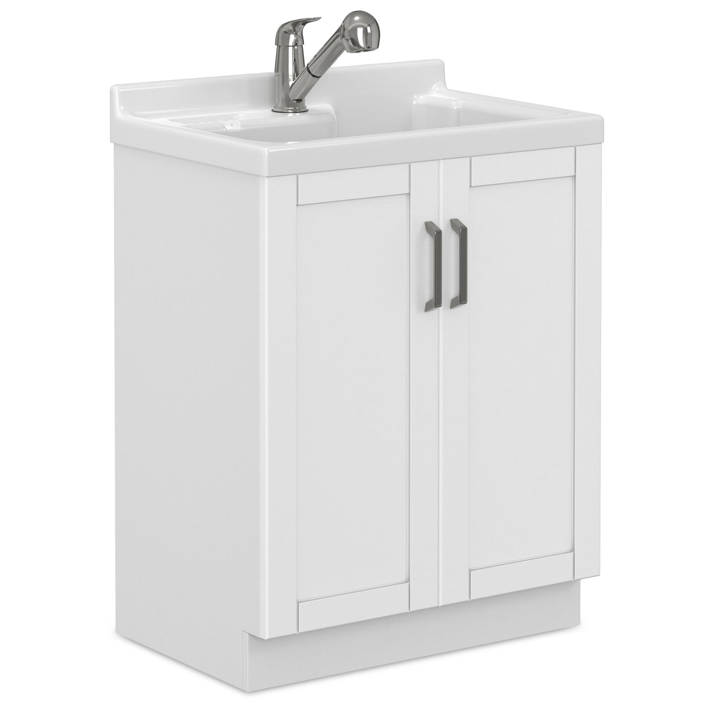 Kyle - Mueble de lavandería, grifo y fregadero de acero inoxidable