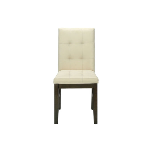 Silla de comedor tapizada, estilo transicional (juego de 2) - Crema