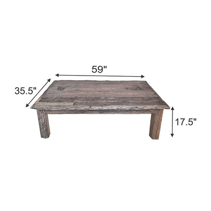 Mesa de centro rústica de madera