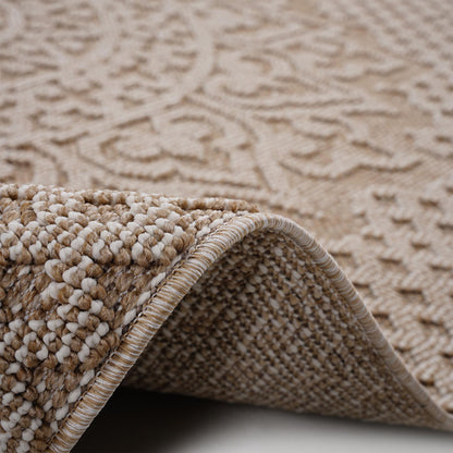 Guros - 6' X 9' Medallion Indoor / Outdoor Area Rug - Beige