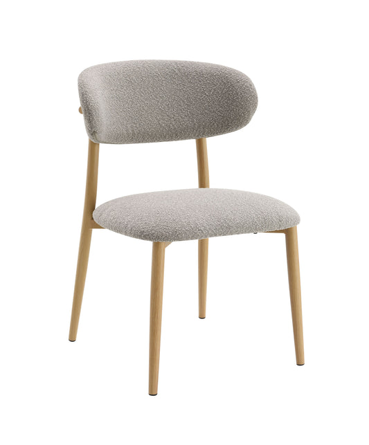Kacey - Silla auxiliar Boucle (juego de 2) - Gris