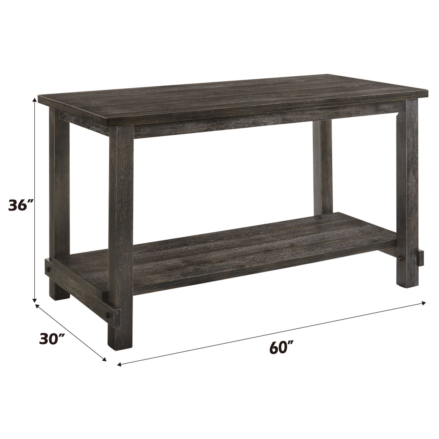 Martha II - Mesa de altura de mostrador desgastada - Gris
