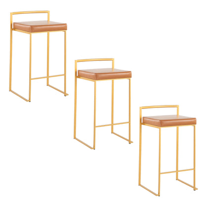 Taburete de bar Fuji de diseño contemporáneo y glamuroso (juego de 2)