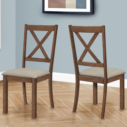 Silla de comedor lateral tapizada, estilo transicional (juego de 2)