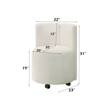 Blayde - Silla auxiliar de chenilla con asiento giratorio (juego de 2) - Blanco