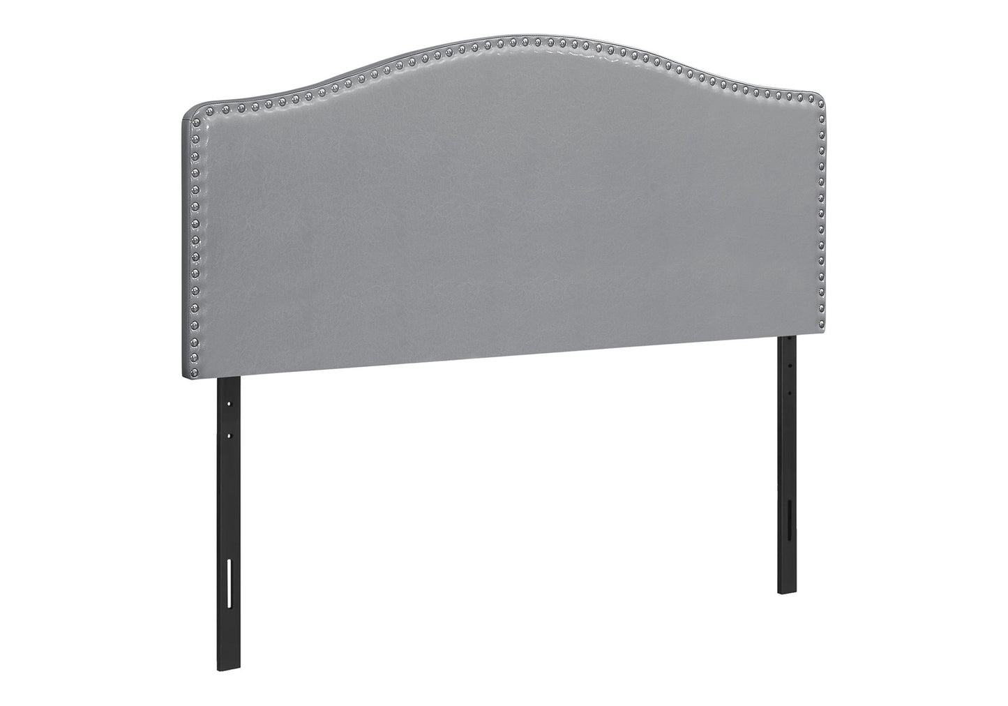 Cabecera de cama tamaño queen, tapizada, estilo transicional, gris