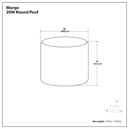 Margo - Puf redondo hecho a mano