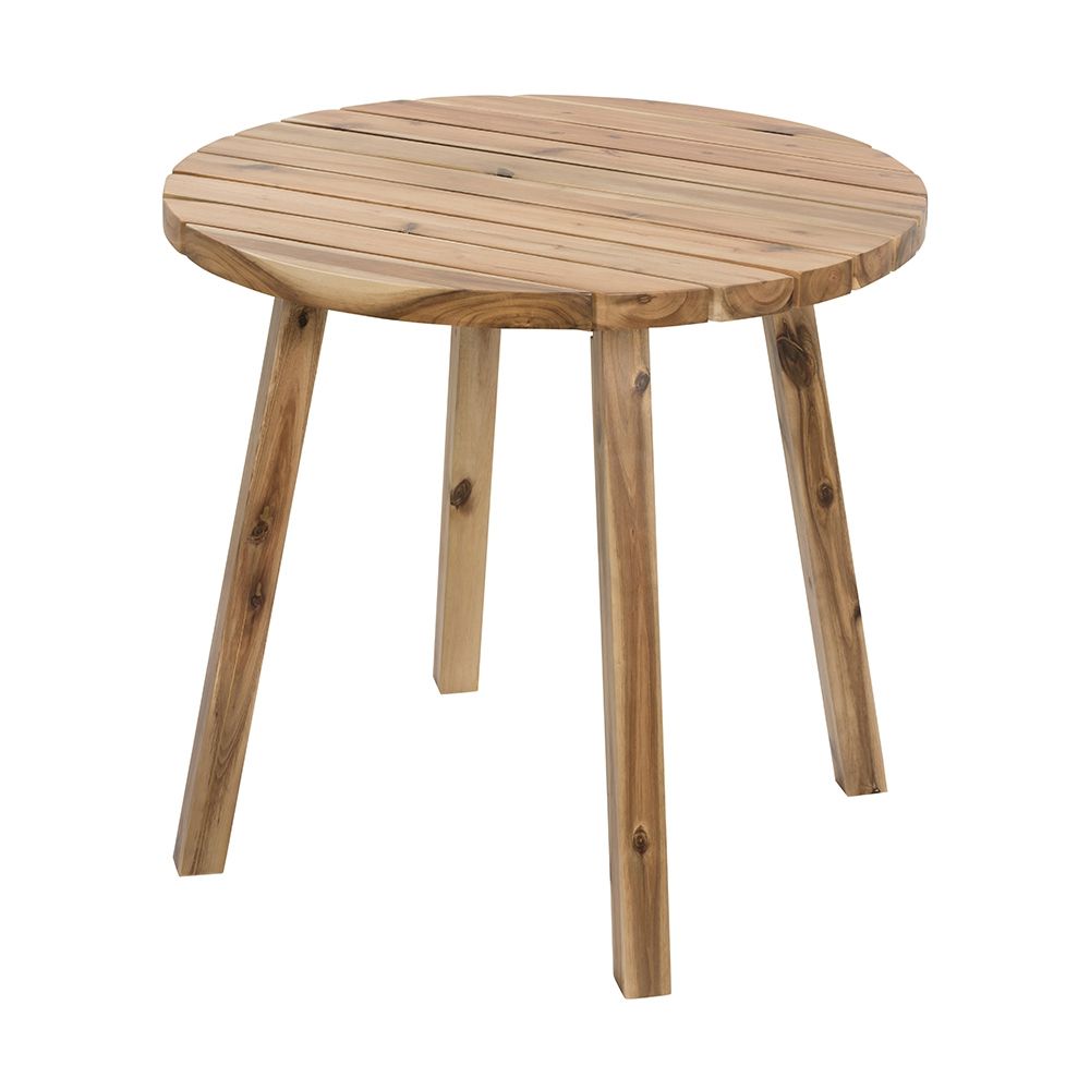 Mesa de comedor redonda de madera maciza - Madera natural/Marrón