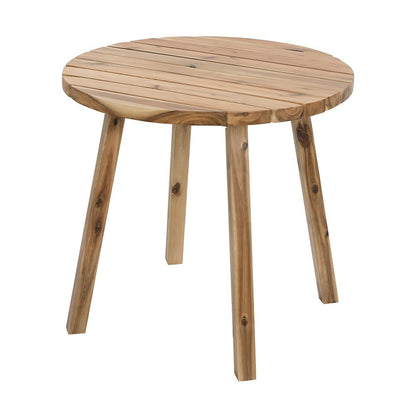 Mesa de comedor redonda de madera maciza - Madera natural/Marrón