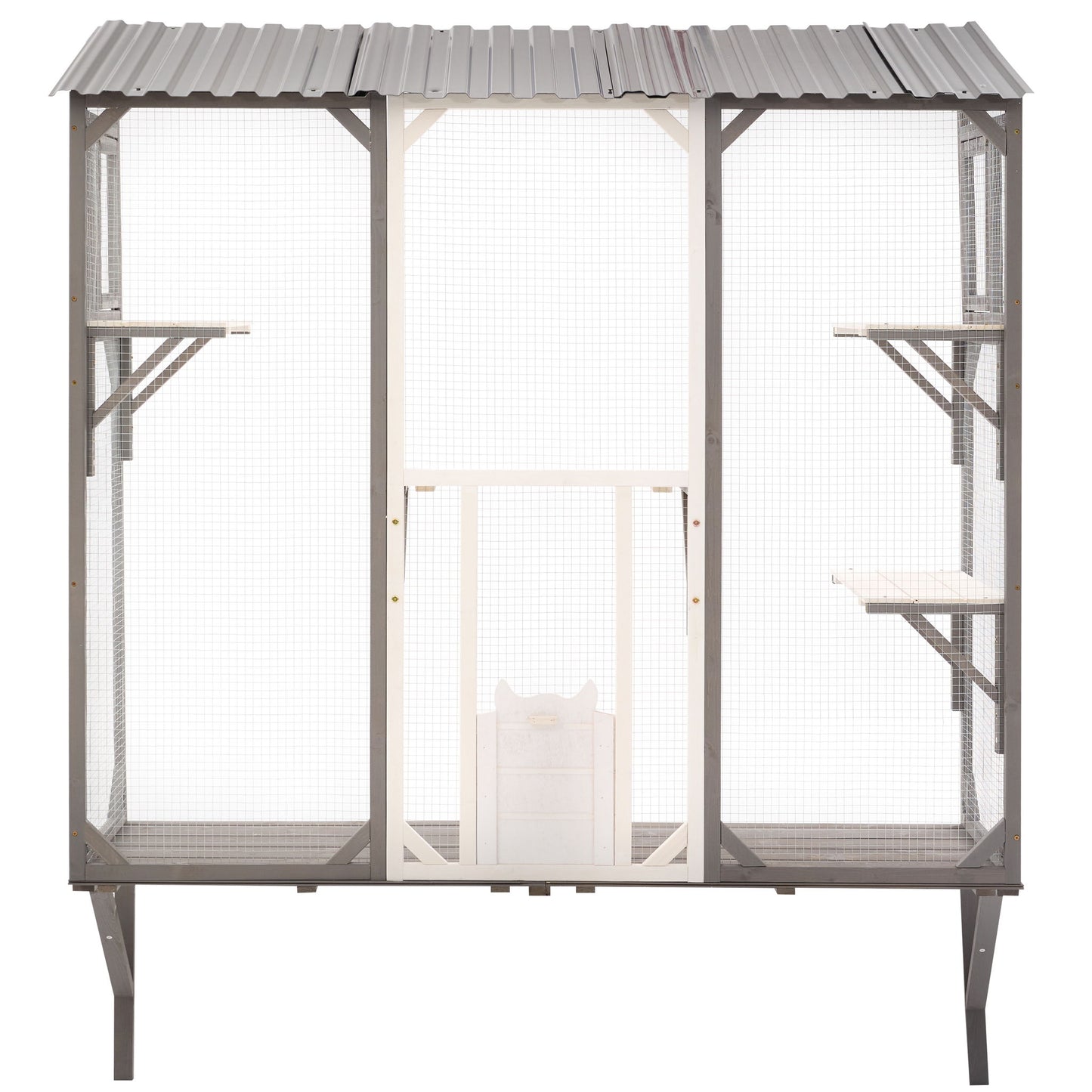 Outdoor Cat Catio With Platforms