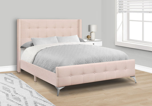 Cama Queen Size Tapizada - Rosa