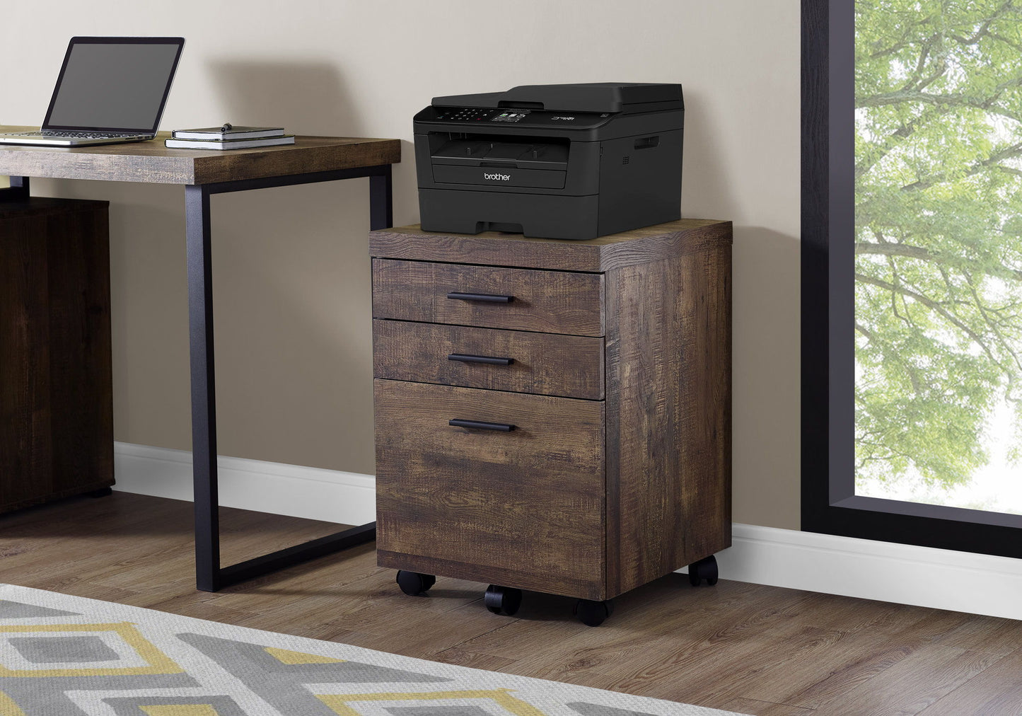 Archivador móvil con ruedas y cajones para impresora, ideal para oficina