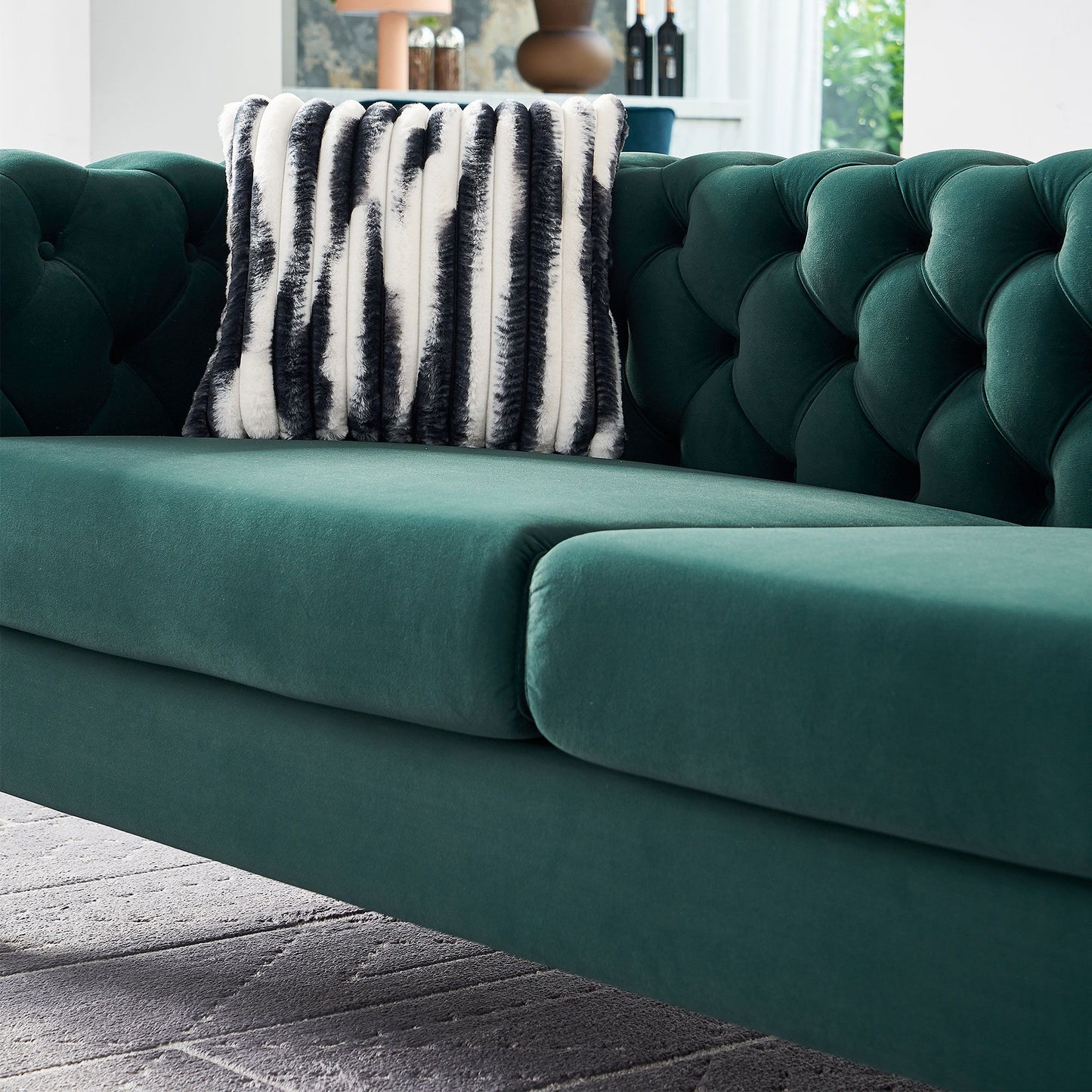 Chesterfield - Modern Tufted Living Room Sofa, 84.25''W Couch