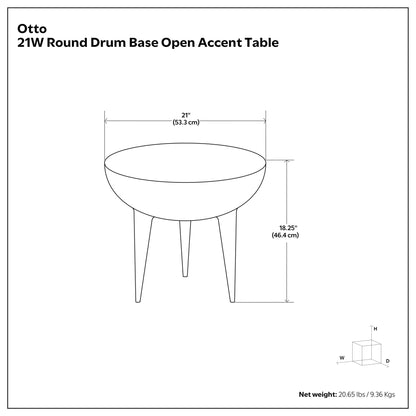 Otto - Mesa auxiliar de aluminio fundido - Negra