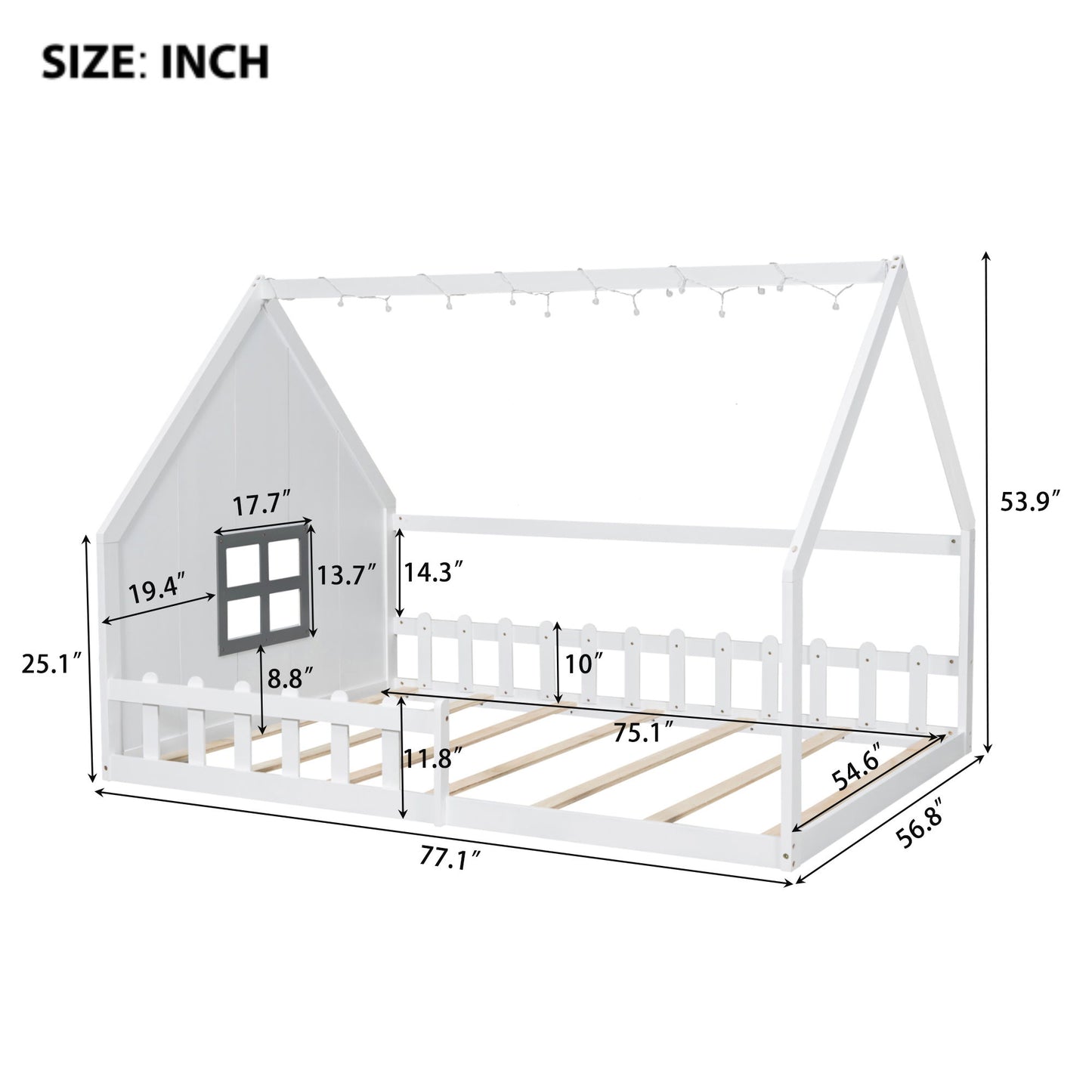 House Bed With Window And Fence