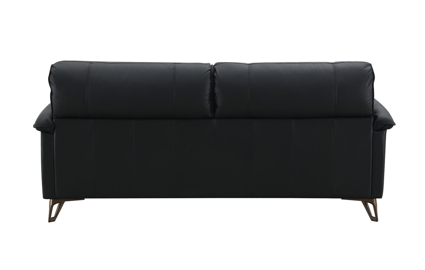 Eilene - Loveseat de cuero de grano superior - Negro