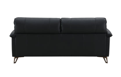 Eilene - Loveseat de cuero de grano superior - Negro