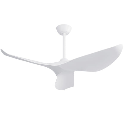 Ceiling Fan Without Light, DC Motor Remote Control Fan For Indoor / Outdoor Use - White