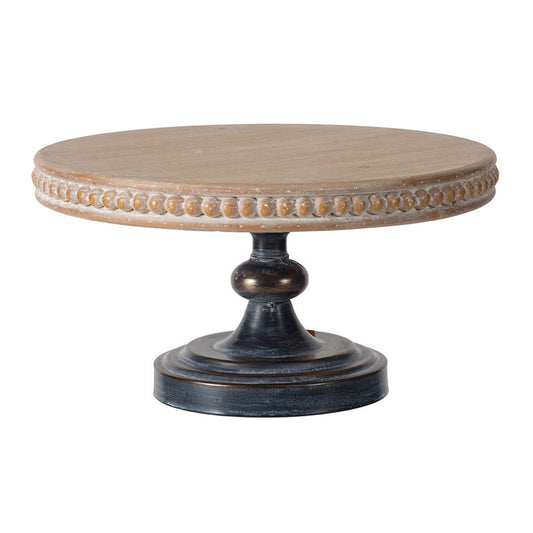 Expositor de madera con ribete de cuentas - Marrón oscuro