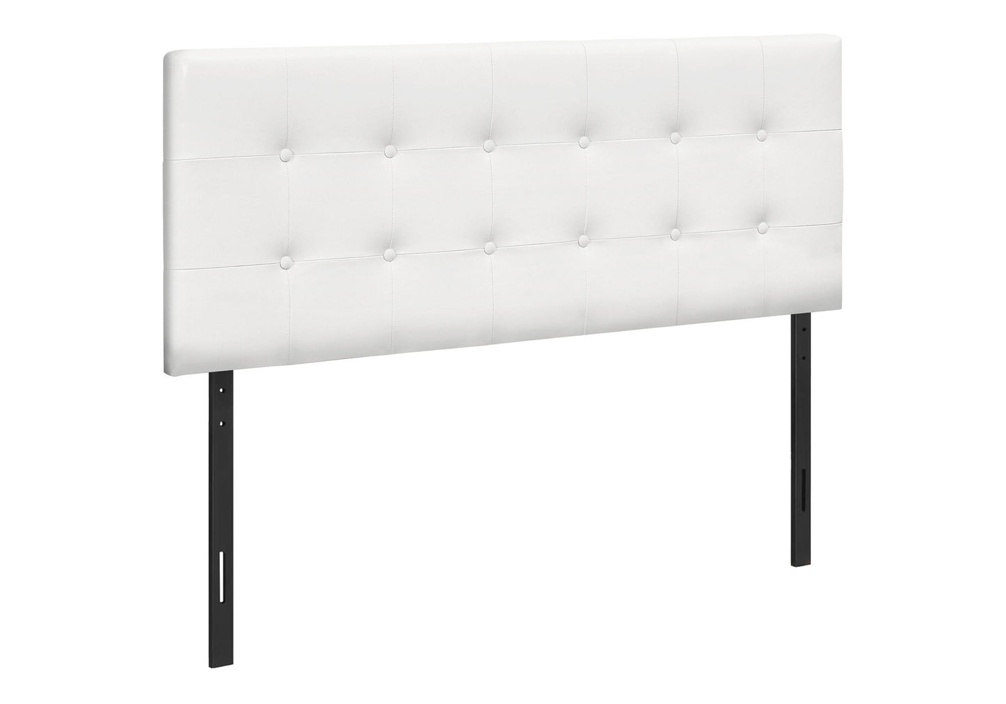 Cabecero de tamaño completo, tapizado en imitación de cuero, color blanco