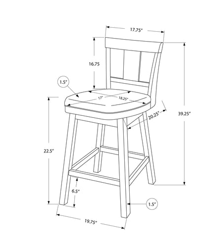 Taburete de bar giratorio de altura de mostrador, de estilo transicional (juego de 2)