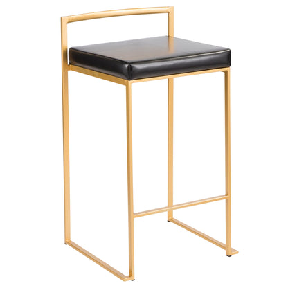 Taburete de bar Fuji de diseño contemporáneo y glamuroso (juego de 2)