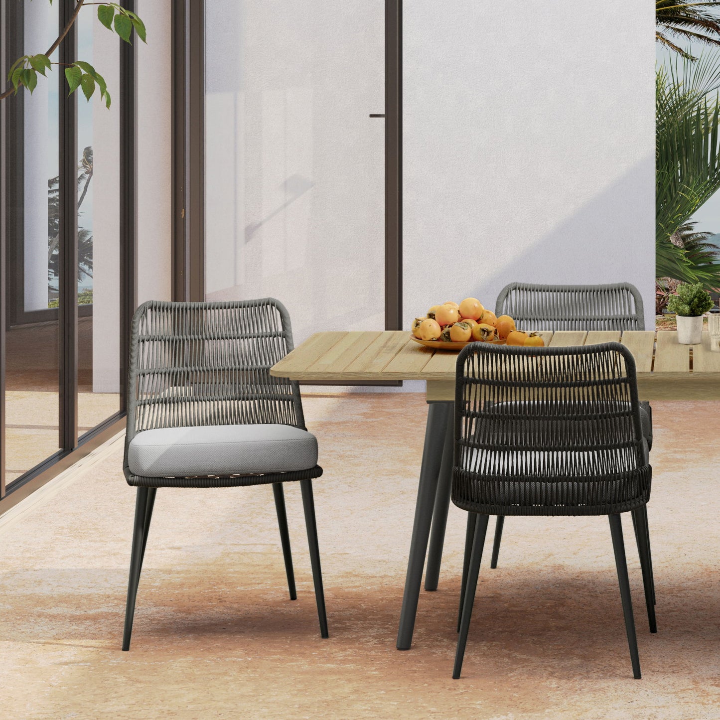 Beachside - Silla de comedor para exterior (juego de 2) - Gris