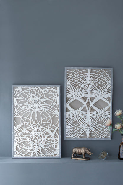 Decoración de pared con forma de hoja (juego de 2) - Blanco/Gris