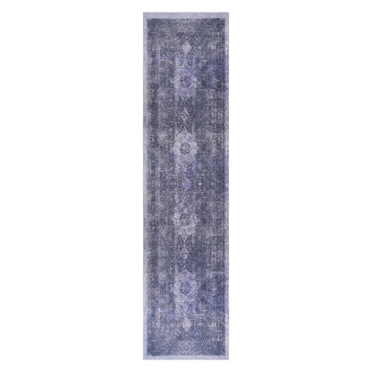 Maval - 2'6'' X 10' Washable Runner Rug - Anthracite