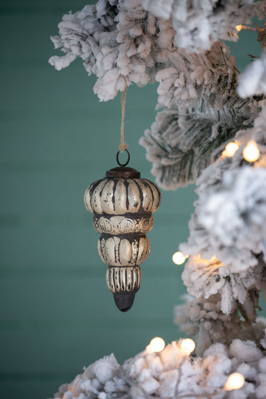 Adorno de lágrima de cristal, adorno decorativo colgante para árbol de Navidad, ideal para fiestas (juego de 6) - Plateado