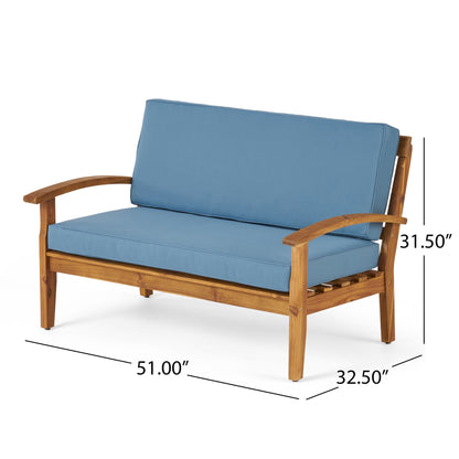 Shynel - Outdoor Seating Group With Cushions 4 Person Comfortable Design - Teak