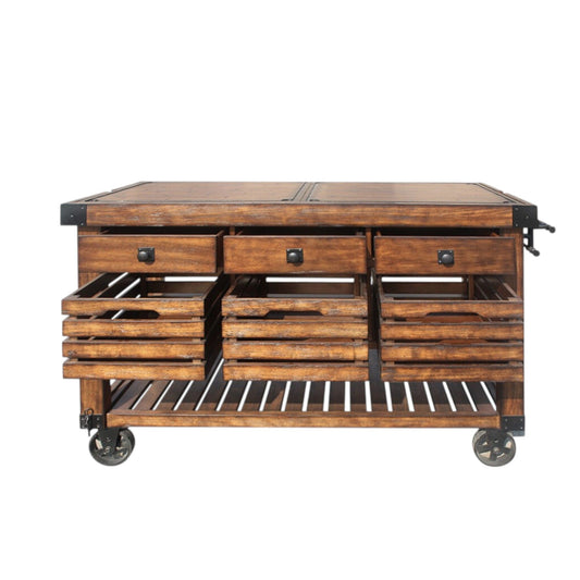 Kaif - Carrito de cocina de castaño envejecido - Castaño