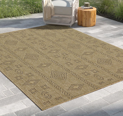 Alfombra Earth (80 cm x 220 cm) para interior y exterior, color yute, color moca