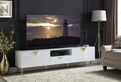 Gaines - Soporte para TV de alto brillo - Blanco
