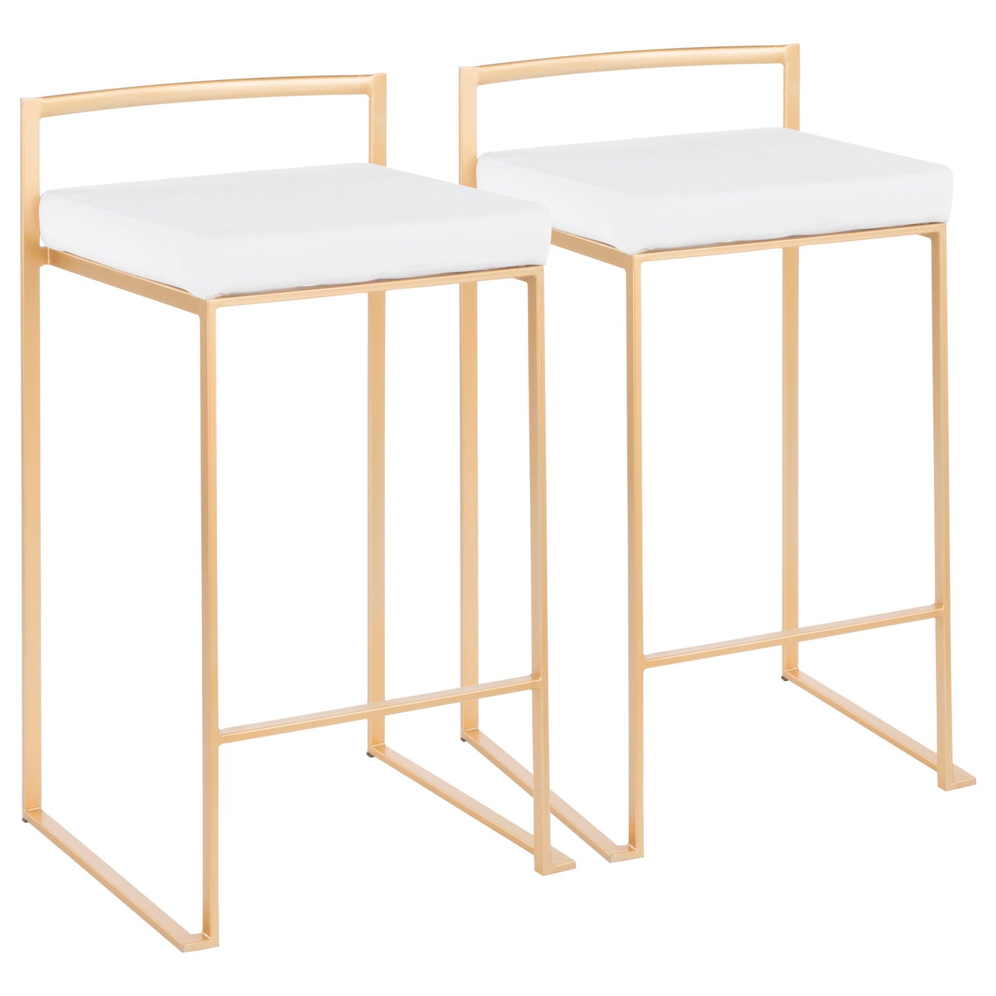 Taburete de bar Fuji de diseño contemporáneo y glamuroso (juego de 2)