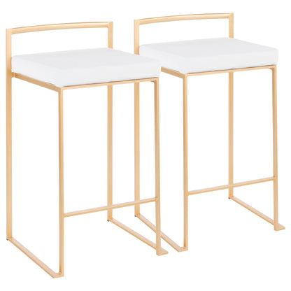 Taburete de bar Fuji de diseño contemporáneo y glamuroso (juego de 2)