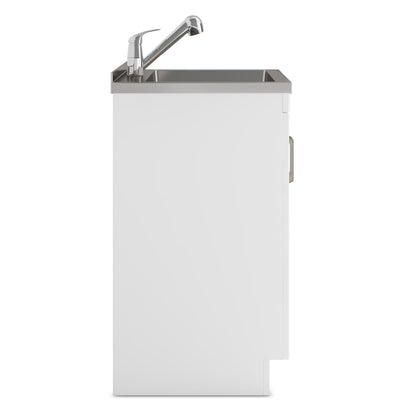 Kyle - Mueble de lavandería, grifo y fregadero de acero inoxidable