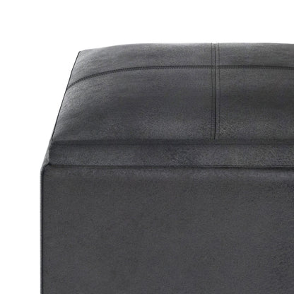 Rockwood - Upholstered Cube Storage Ottoman With Tray