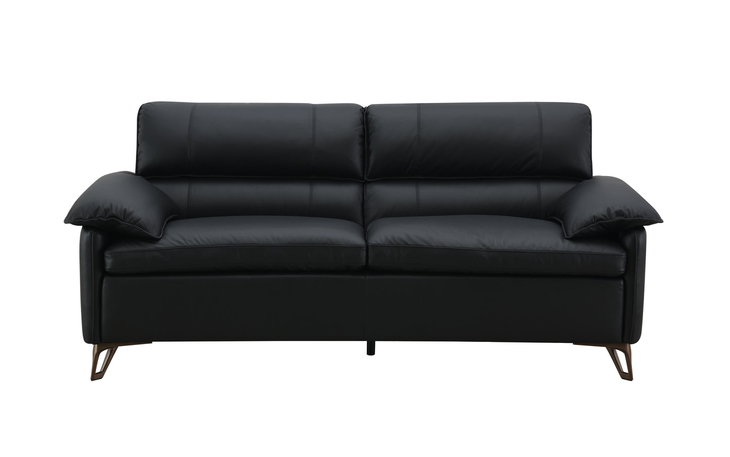Eilene - Loveseat de cuero de grano superior - Negro