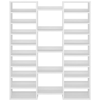 14 Tier Shoe Storage Cabinet With 23 Open Cubbies, 46 Pairs Capacity Entryway Organizer - White