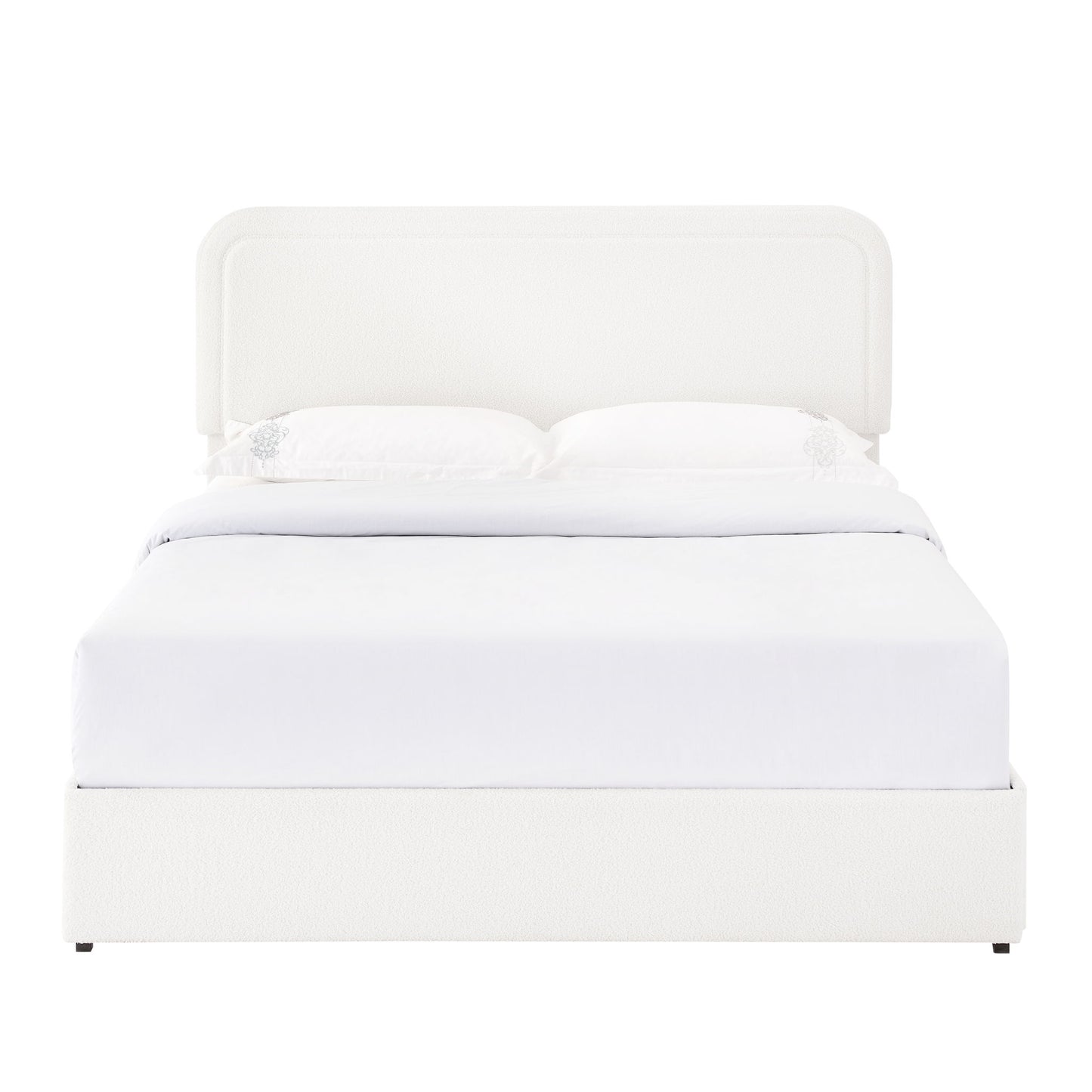 Liv - Cama tapizada con plataforma de almacenamiento y cajones patentada