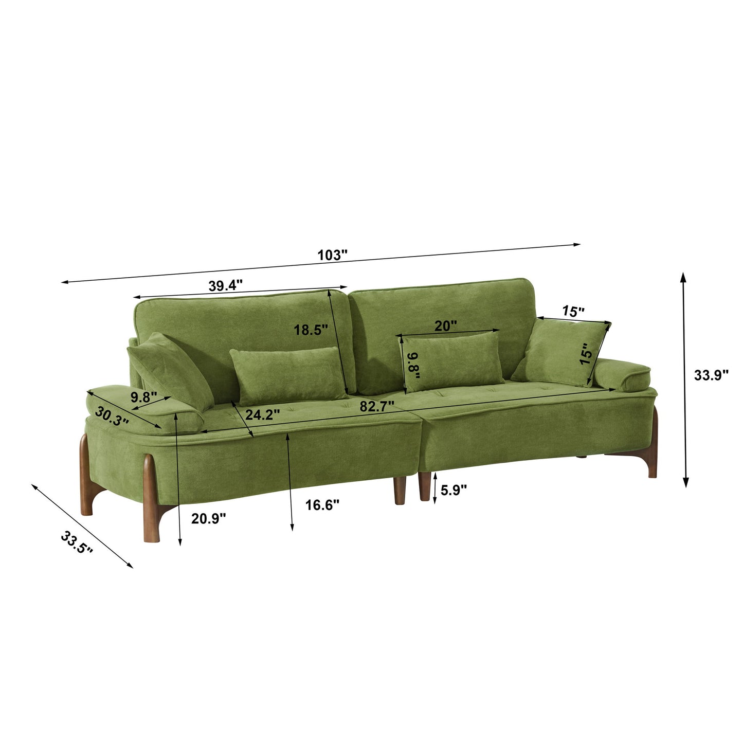 Comfortable Deep Seated Sofa With Pillows