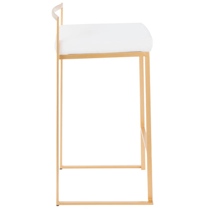 Taburete de bar Fuji de diseño contemporáneo y glamuroso (juego de 2)
