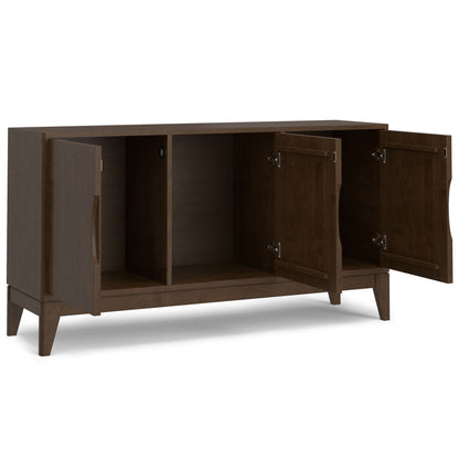 Harper - Aparador de 3 puertas tipo buffet/armario de almacenamiento - Marrón nogal