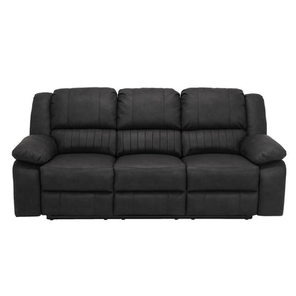 Reclining Sofa - Black - Solid Wood