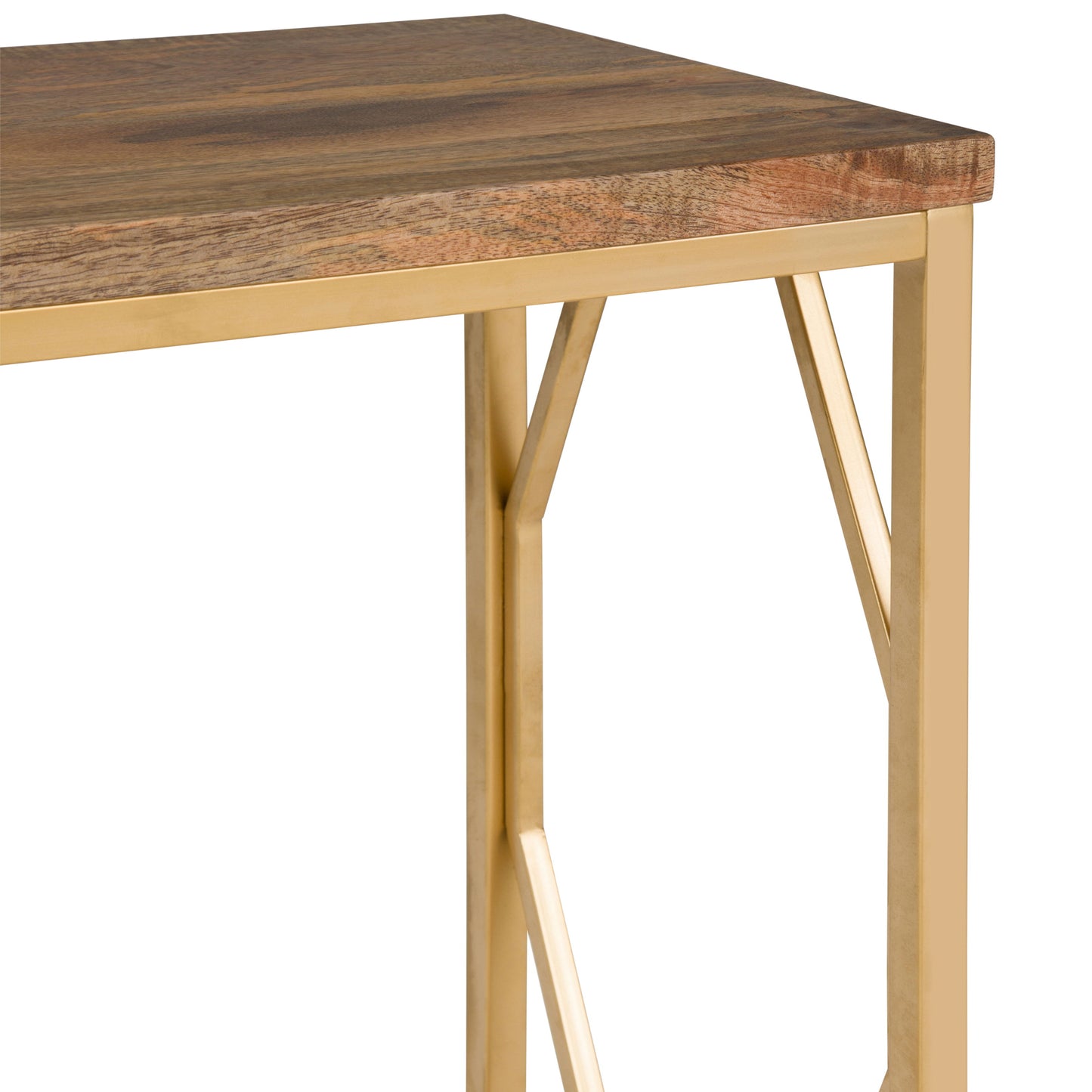 Selma - Mesa auxiliar de metal y madera hecha a mano