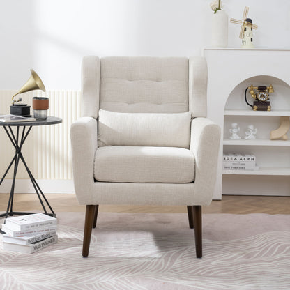 Sillón moderno con acento tapizado y relleno de espuma, cómodo sillón de lectura, moderno de mediados de siglo con tela de chenilla, sillón para sala de estar y dormitorio.